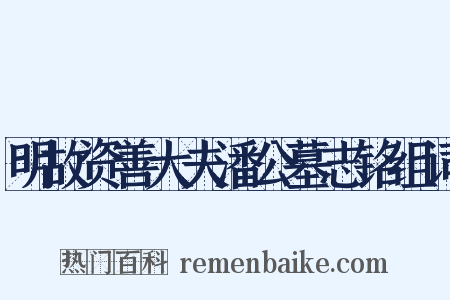 明故资善大夫潘公墓志铭组词是什么意思的图片